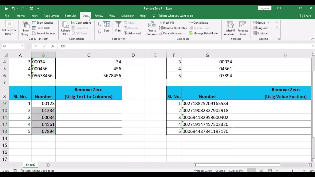 Remove Leading Zeros in MS Excel#removezero#msexcel