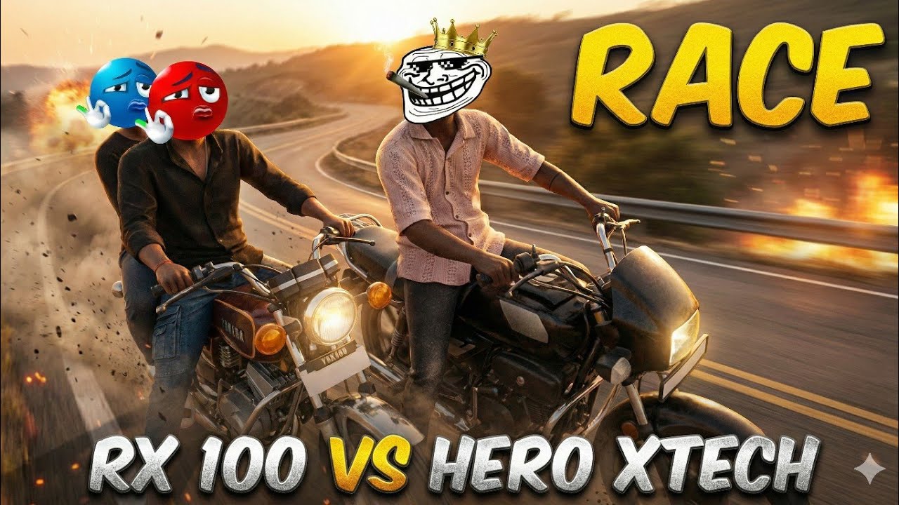 RX 100 vs Hero Splendor ನಿಜವಾದ ಬಾಸ್ ಯಾರು | Yamaha RX 100 vs Hero Splendor Plus Xtech Dangerous Fight