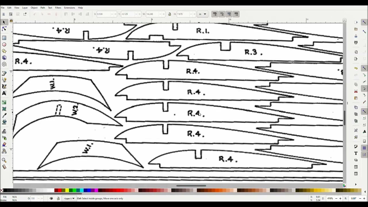 Using Inkscape to create svg files and a Cricut Maker to cut balsa model plane parts.  Pt. 1