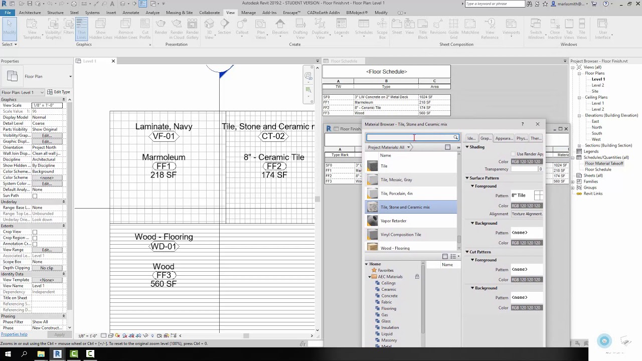 Revit Floors Materials Schedules 01