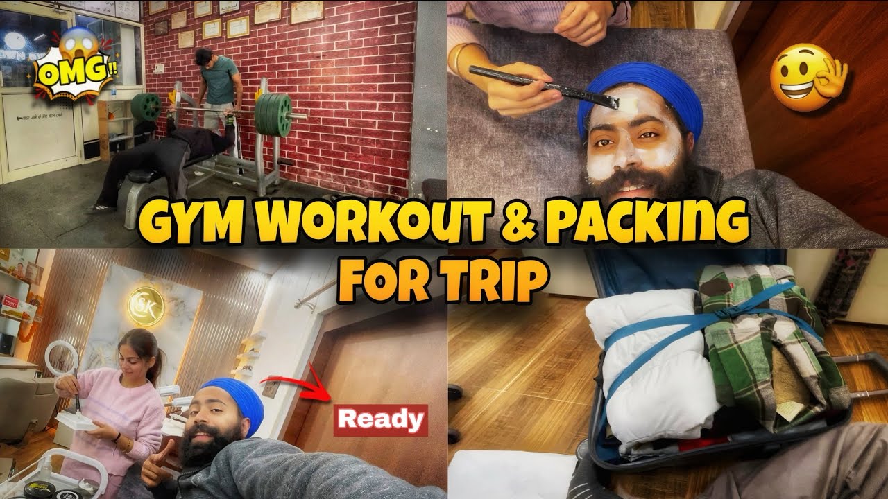 GYM WORKOUT AND PACKING FOR TRIP😍🔥