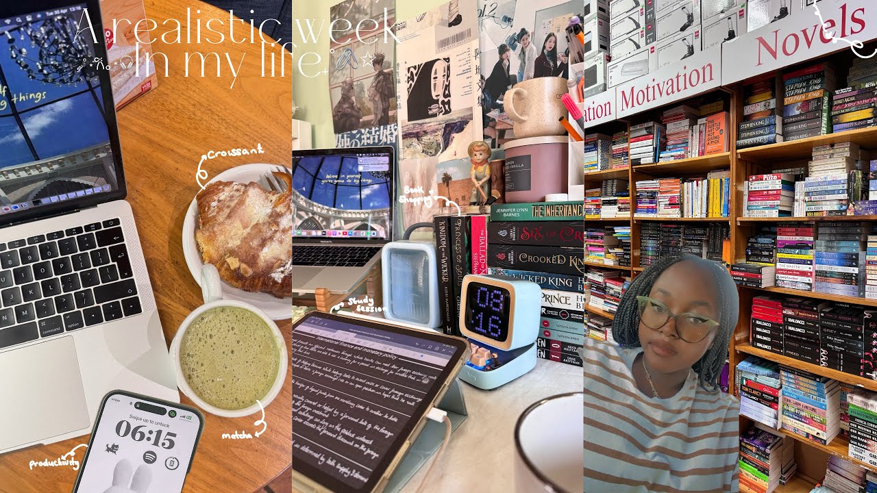A realistic week in my life ₊˚🖇️✩ book haul, lots of studying, study at café 🧸