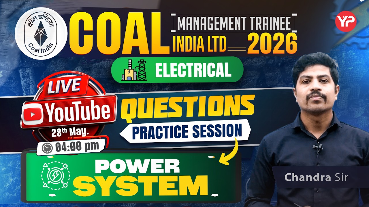 ⚡ CIL MT 2026 CBT LIVE | Power System Questions Practice 🔥 | Electrical Engineering