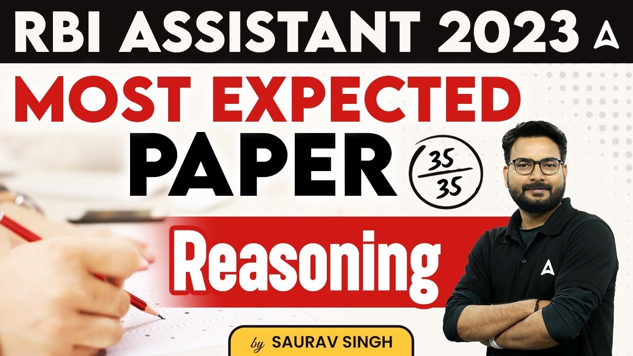 RBI Assistant 2023 | RBI Assistant Reasoning Most Expected Paper | Reasoning Tricks by Saurav Singh