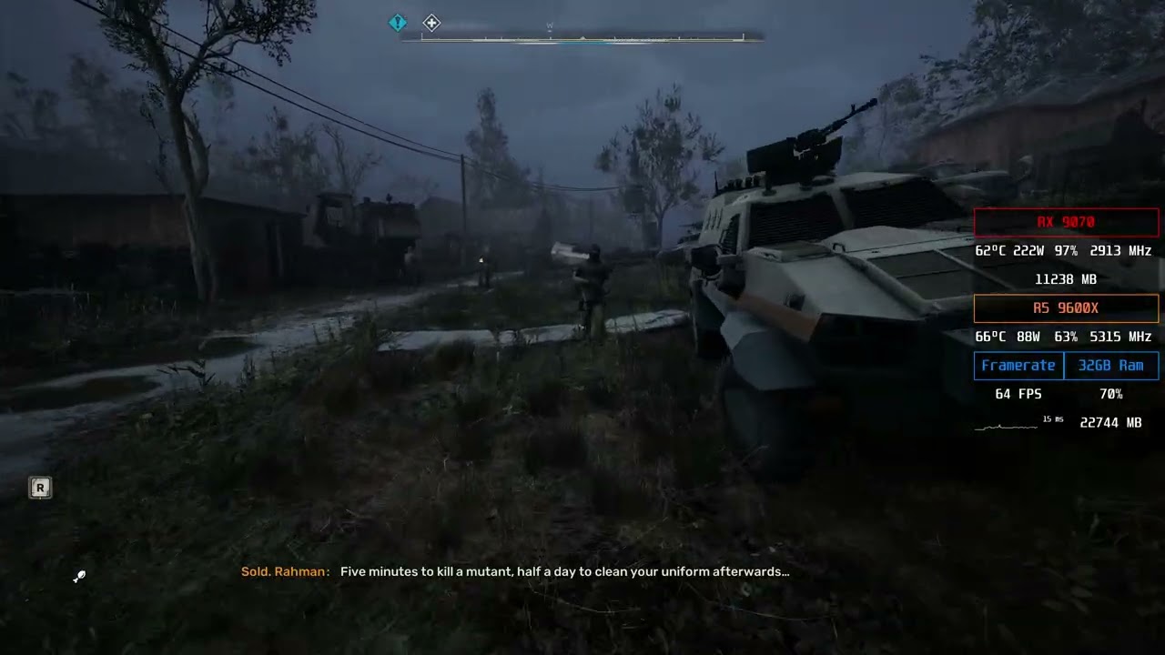 STALKER 2 - RX 9070 + Ryzen 5 9600X - 1440p - Epic Settings Benchmark