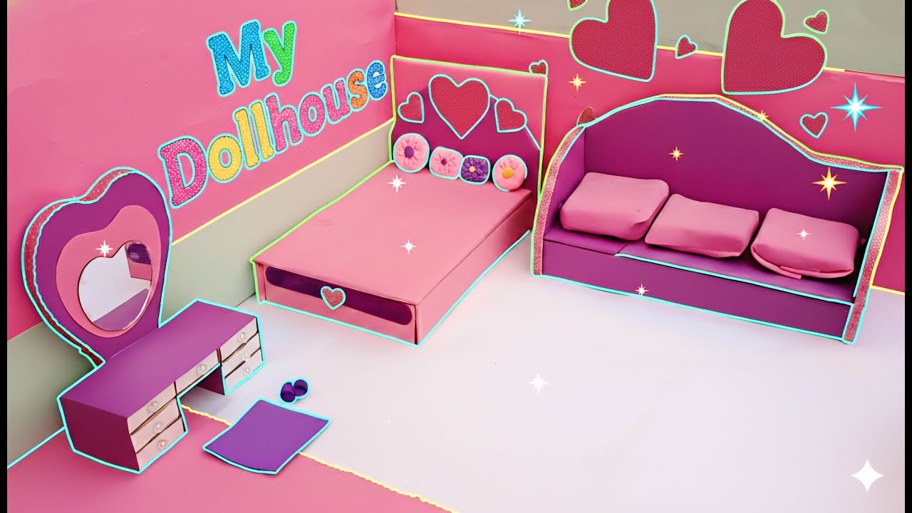 Create a DOLLHOUSE BEDROOM in MINUTES with these 3 Easy DIY Steps