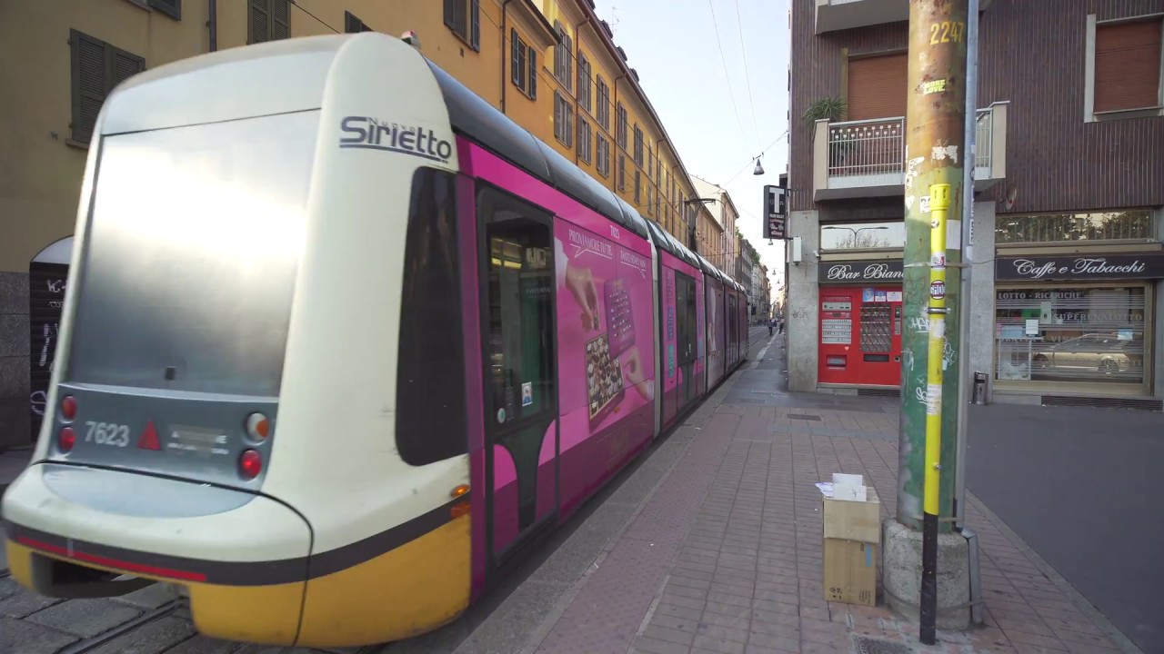 Italy, Milan, tram 14 ride from Arena to P.zza Lega Lombarda