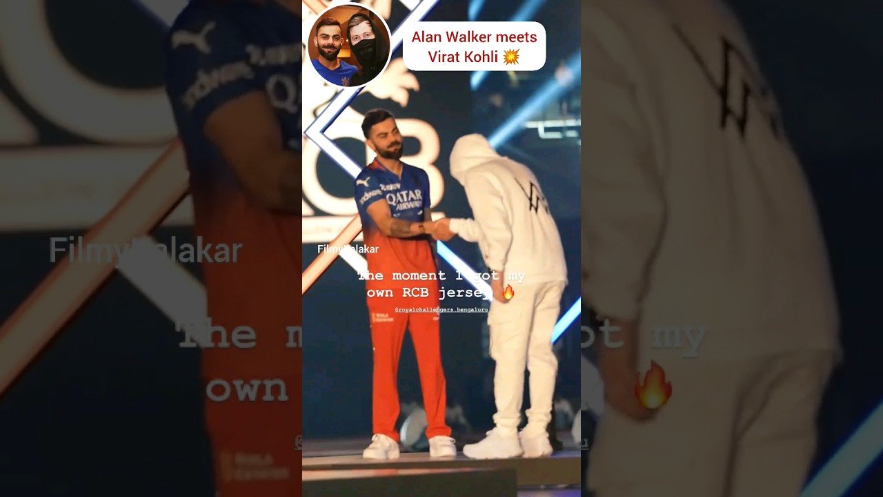 #alanwalker meets #viratkohli at the RCB unboxing event 🙌 #filmykalakar #smritimandhana
