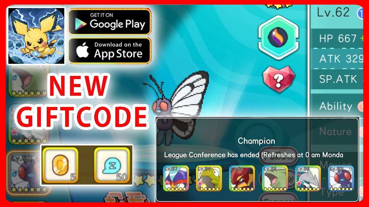 Pocket Pixel New Giftcode - I Won Conference with my new team & Mega Butterfree