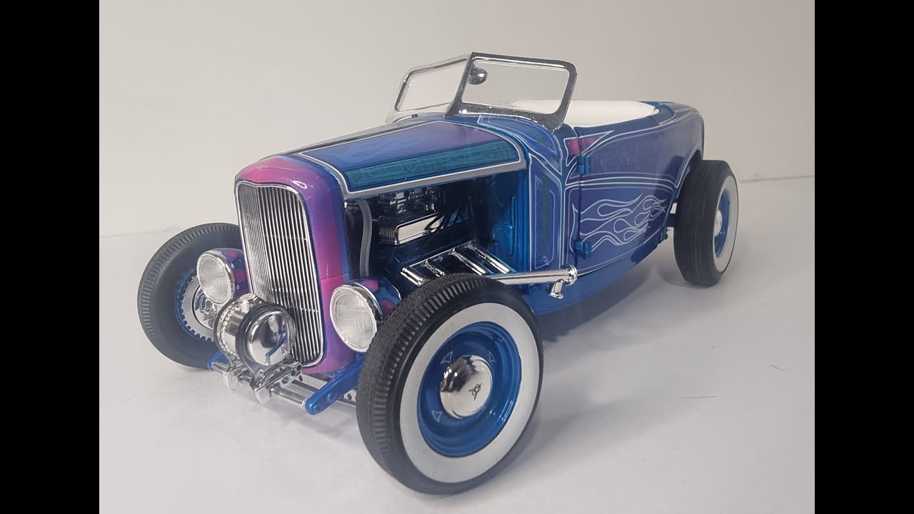 blue flame 1932 ford roadster by acme trading 1 of 468 1/18 diecast model hot rod car roadster