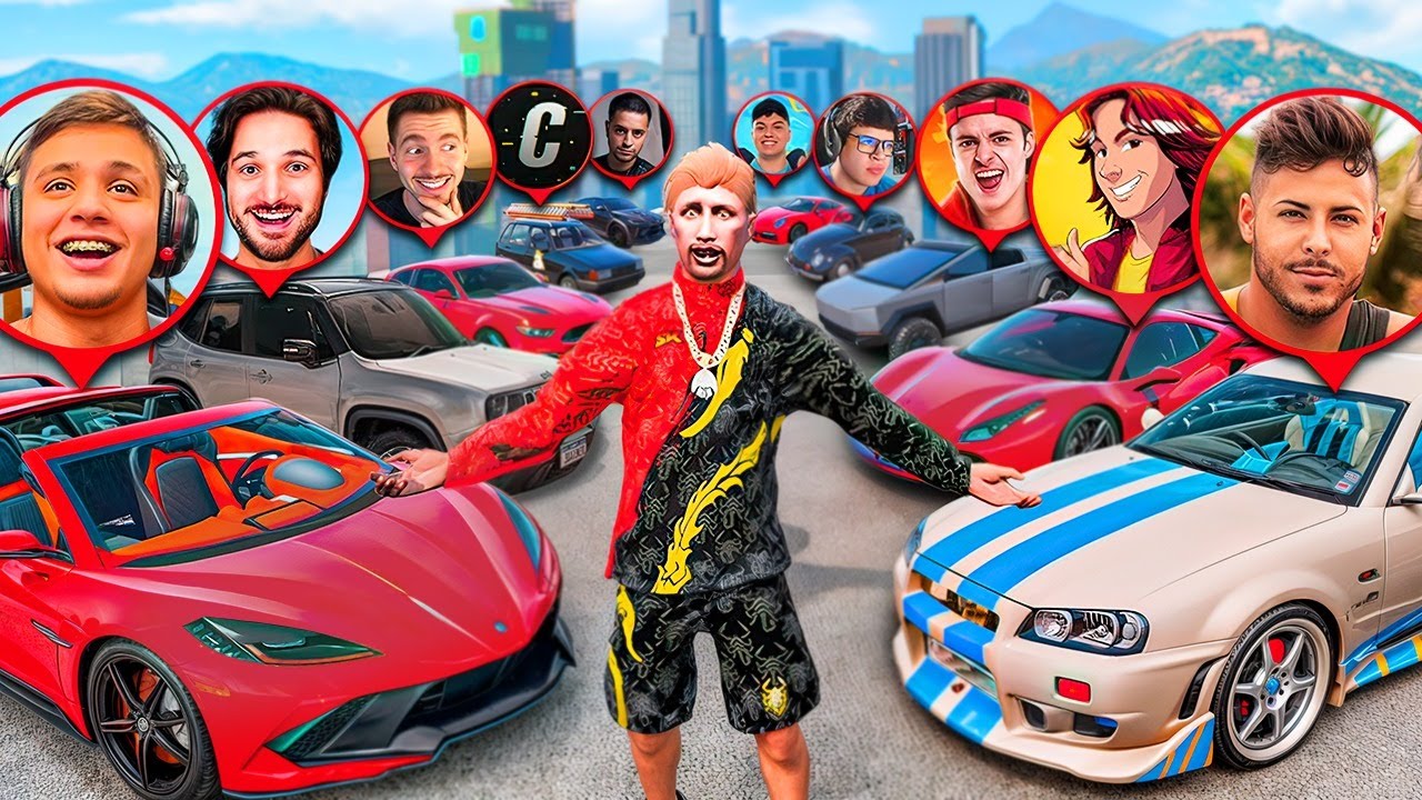 COLECIONANDO CARROS de YOUTUBERS no GTA RP!