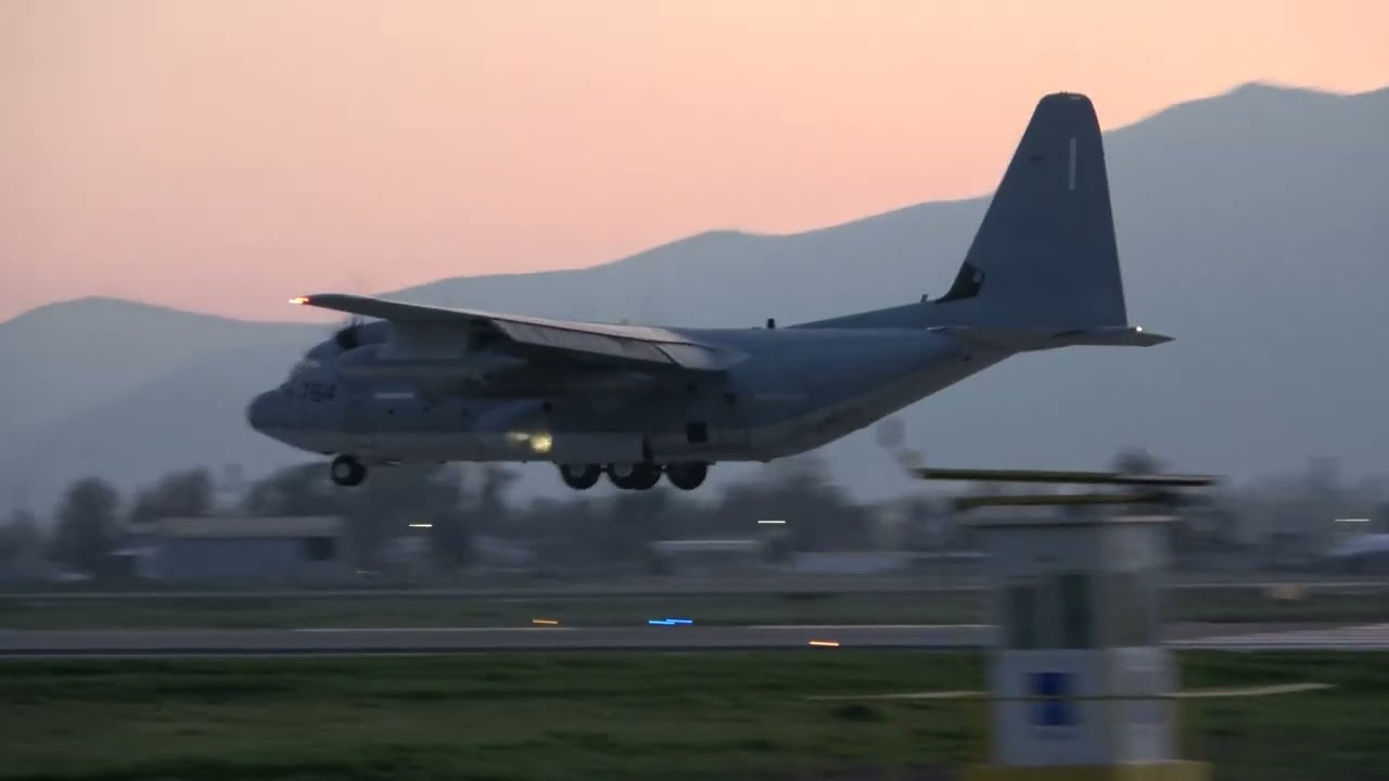 Lockheed Martin KC-130 Hercules  ( USMC ) landing at Santiago de Chile Airport
