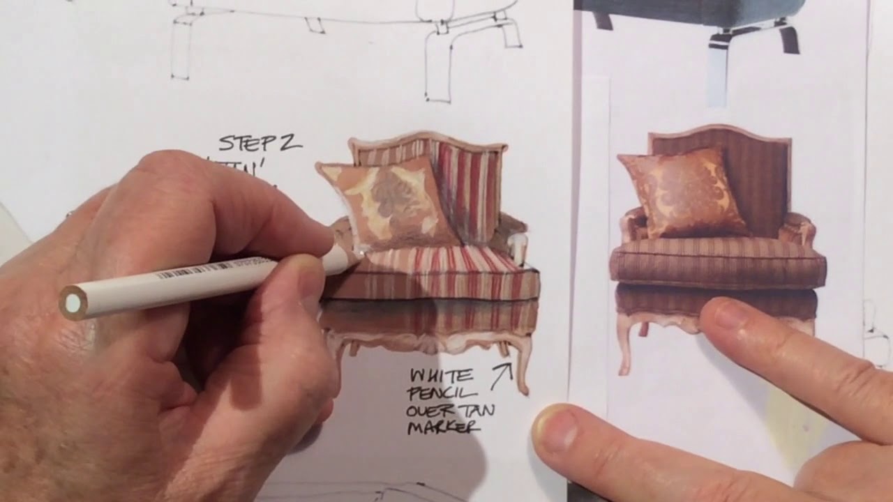 Marker rendering:Upholstered armchairs.