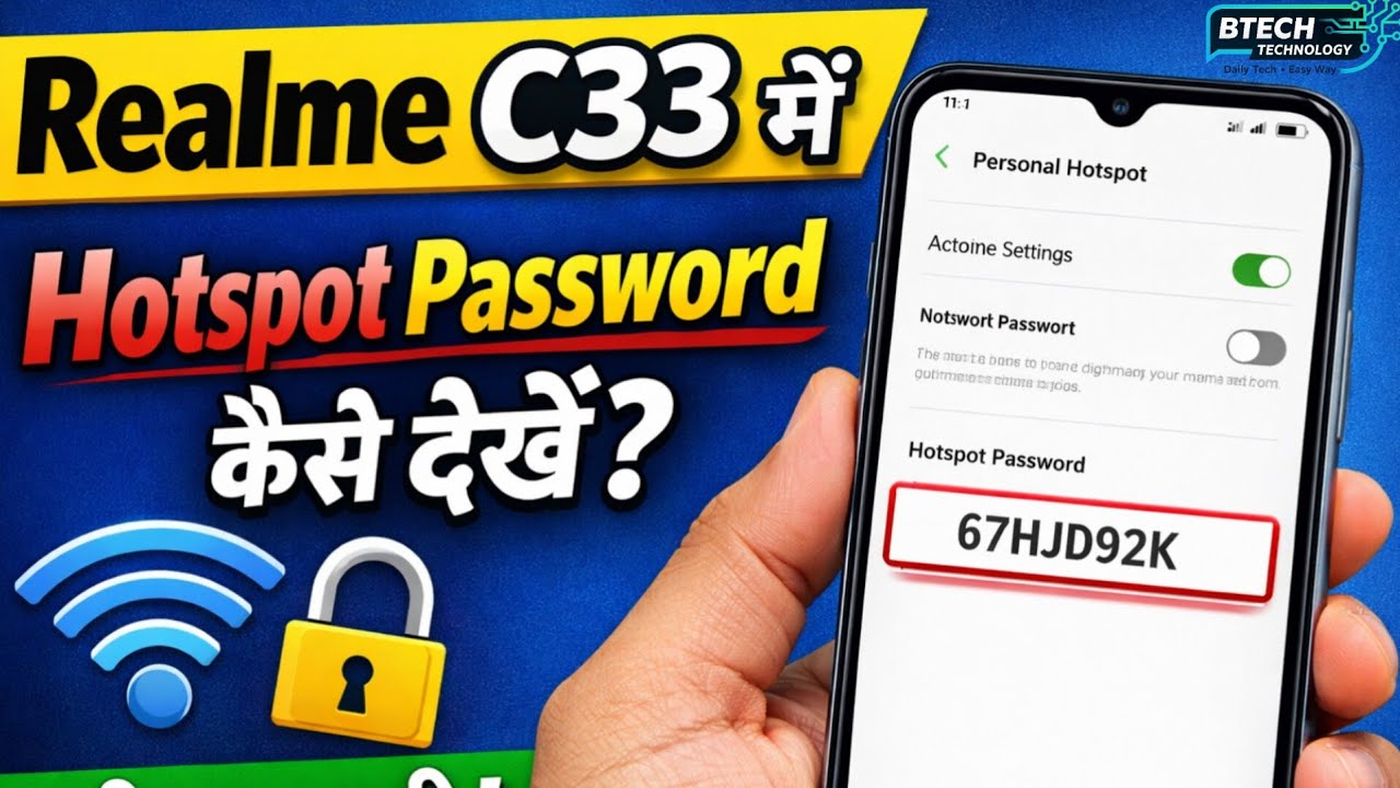 Realme C33 me Hotspot Password kaise Dakhe, Hotspot Password Bhool Gaye? Realme phone