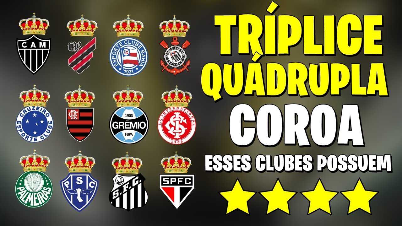 ATUALIZADO ● Os Clubes do Brasil que possuem a TRÍPLICE e a QUÁDRUPLA COROA 👑