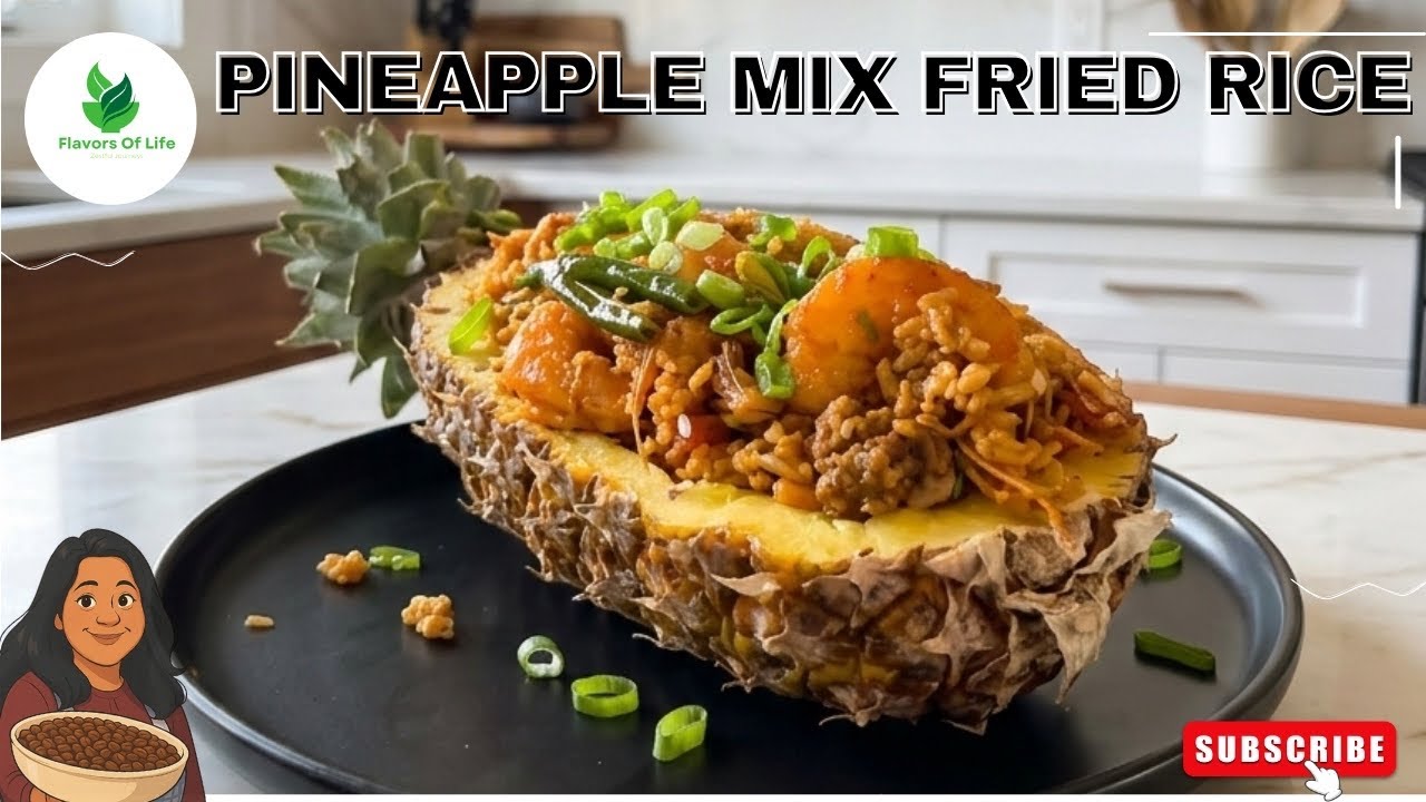 🍍 Pineapple Mix Fried Rice – Perfect for Guests! 😍🔥Sweet, savory & super colorful! ✨