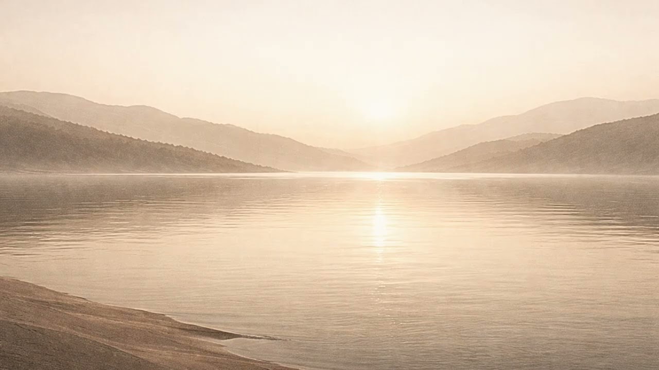 4K Luxury Calm Lake Sunrise – Minimalist Ambient Art for TV