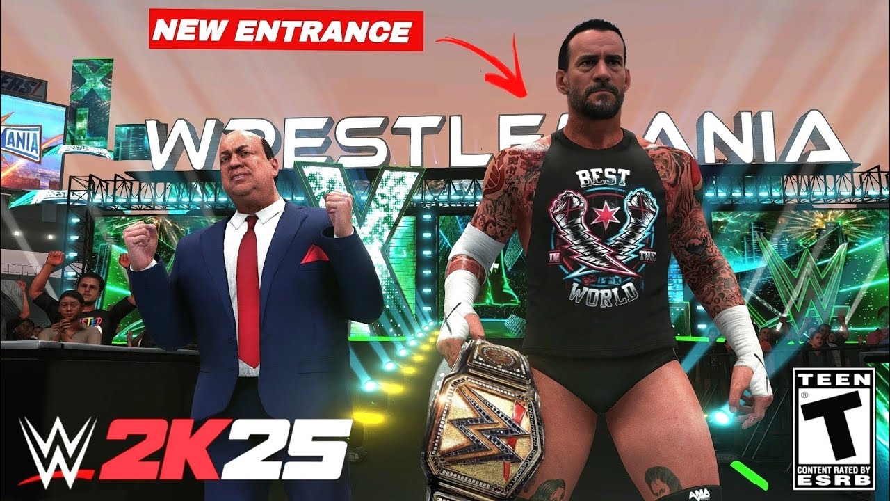 WWE2K25 CM PUNK w/PAUL HEYMAN FULL NEW ENTRANCE (NEEDS TO BRING BACK THIS ENTRANCE) CONCEPT !