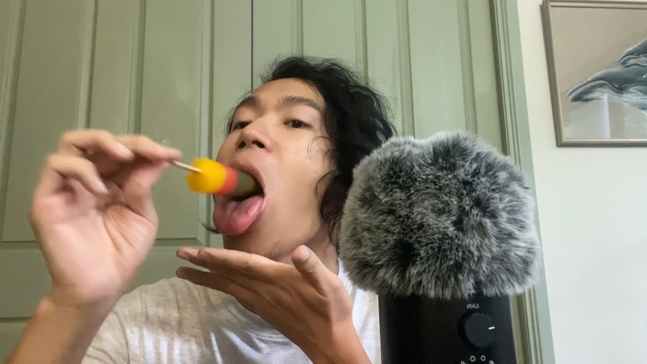 ASMR | popsicle eating licking sounds | wet mouth