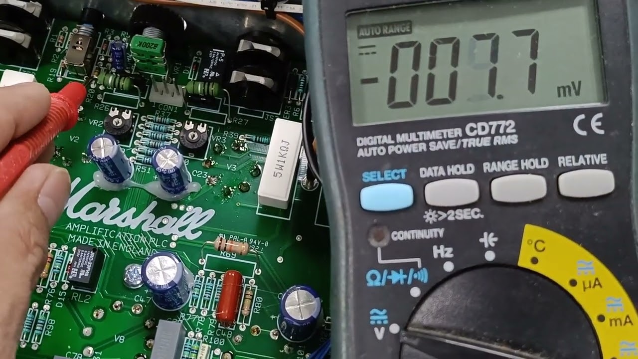 JVM205C correct bias volts and test points Marshall tube guitar amplifier.