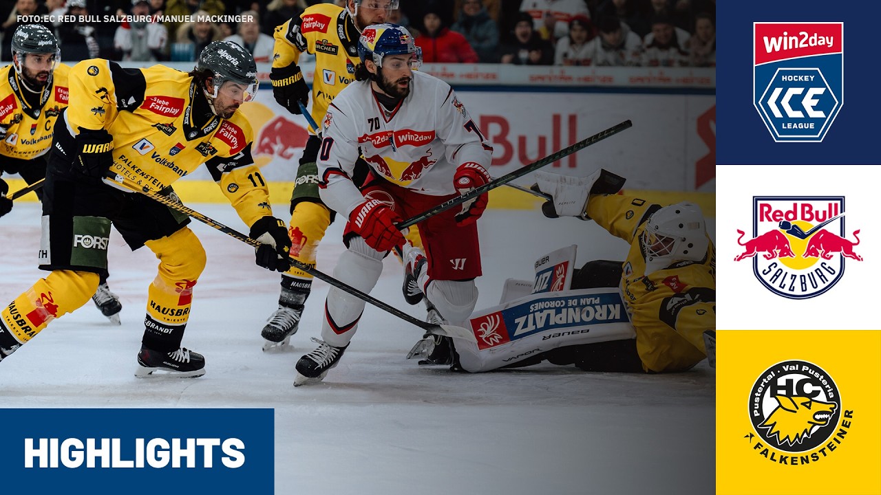 ICE: EC Red Bull Salzburg vs HC Falkensteiner Pustertal Wölfe | Highlights