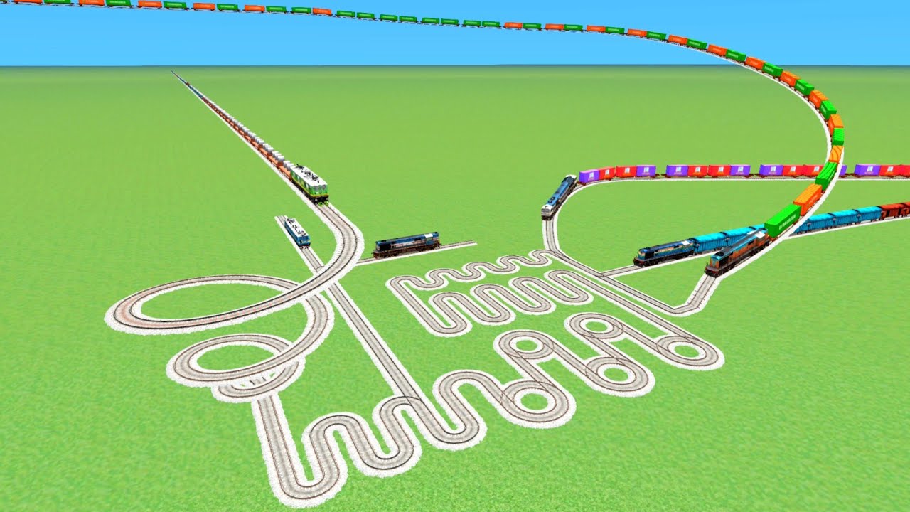 EIGHT TRAIN CROSSING SNAKE CIRCLE ⭕ TRUN RAILROAD BEANG DRIVE  RAILWORK 