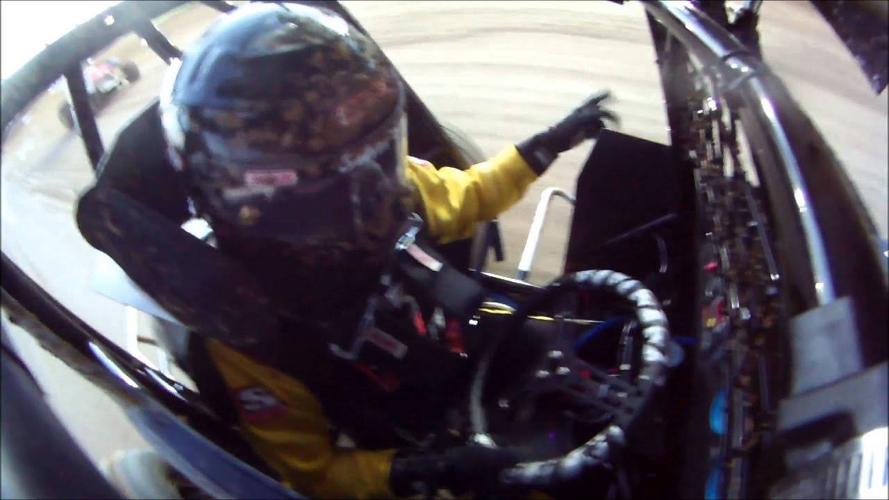 Cotton Bowl Speedway 3-16-13 Sprint Car Heat Race in Car Camera
