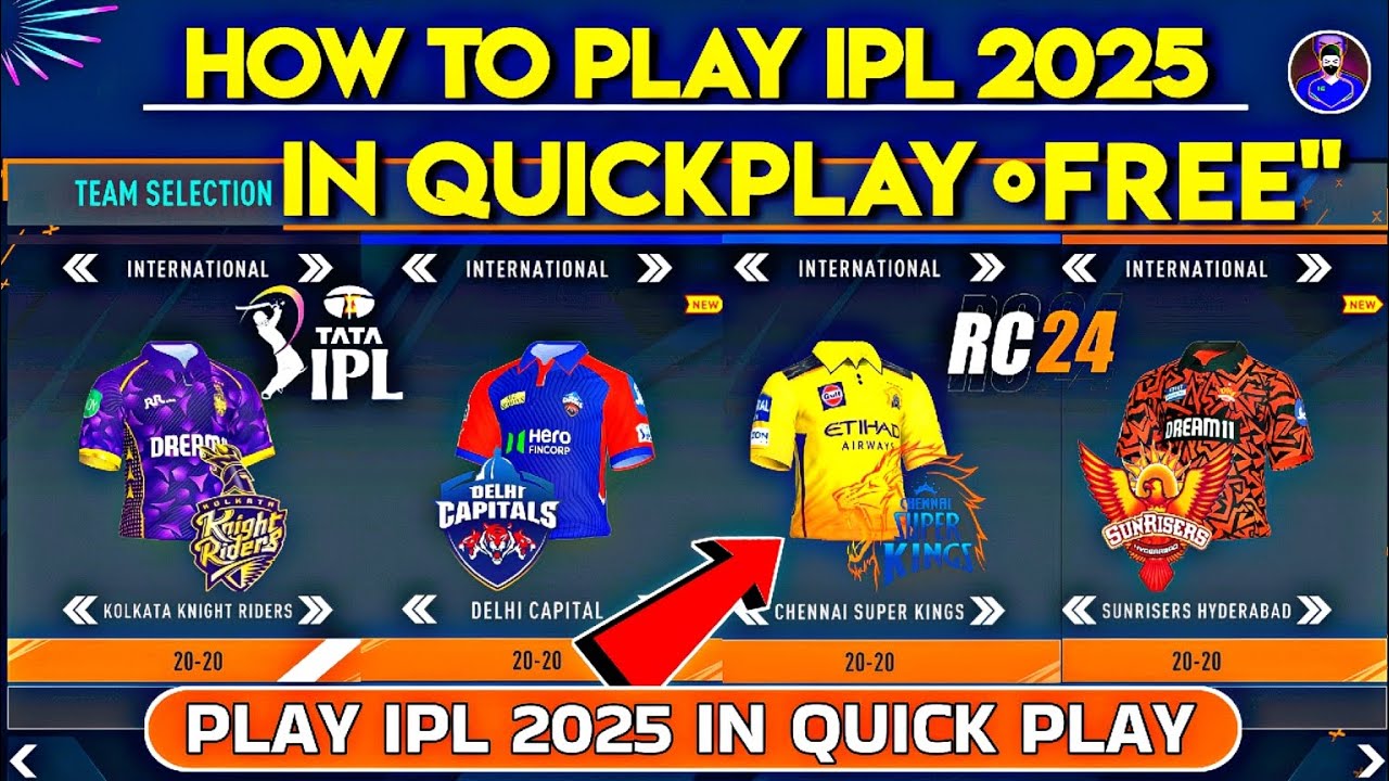 How To Play IPL 2025 Match In Real Cricket 24 | Free IPL Match Kaise Khele With Real Jersey In Rc24