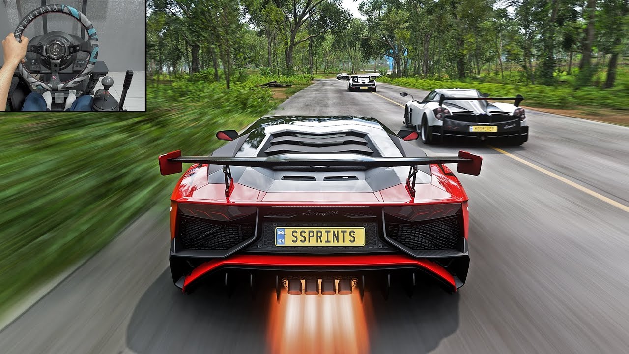 1438HP Aventador Superveloce VS Hypercars | Forza Horizon 5 Steering Wheel Gameplay