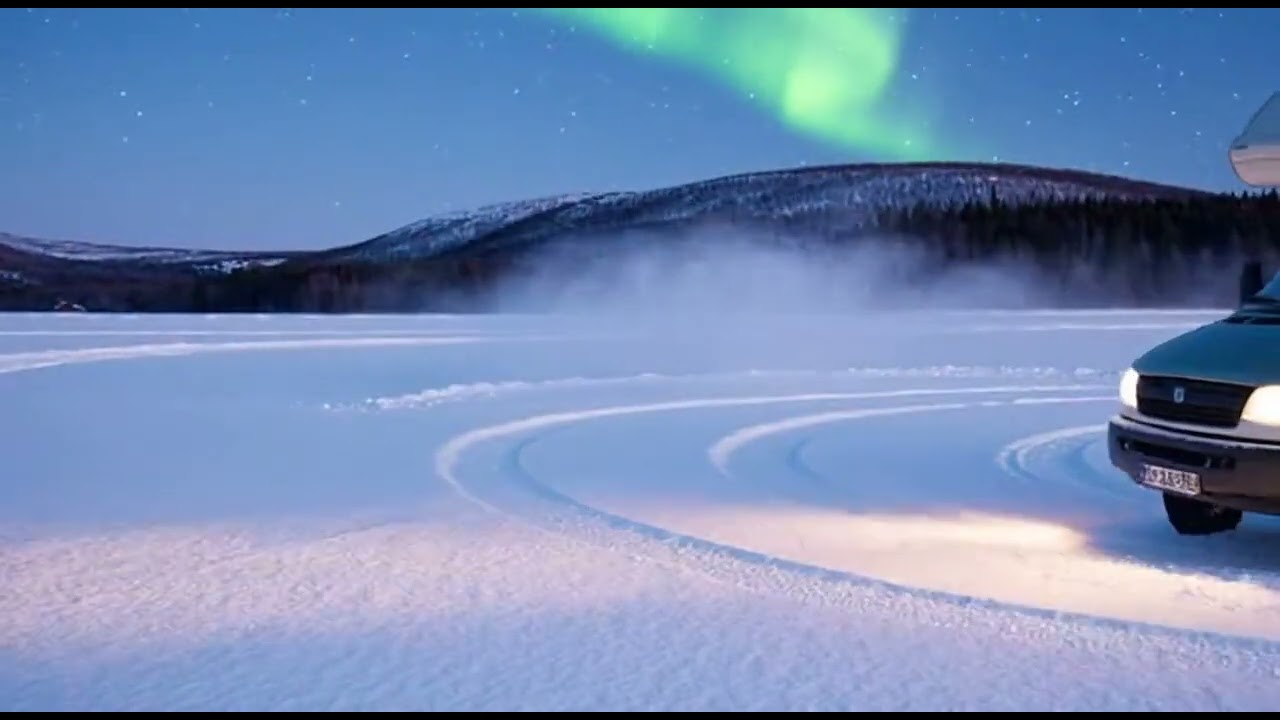 Camper drifting in the snow #drift #drifting #funnyvideo