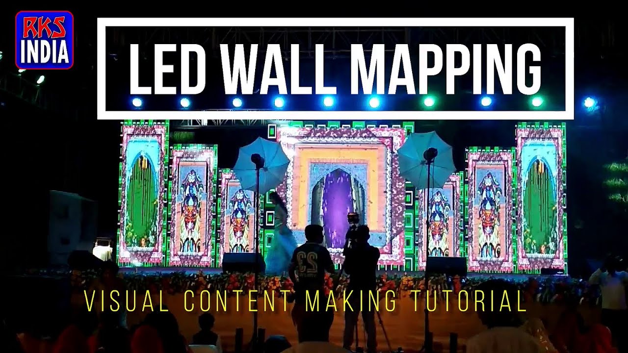Wedding stage led wall mapping visual content making tutorial in hindi | एलईडी वाल मैप्पिंग कन्टेन्ट