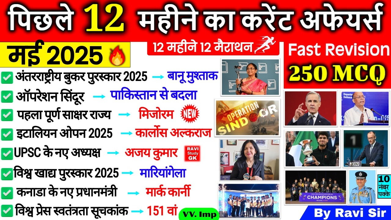 Last 12 Months Current Affairs 2025 | Jan 2025 to Feb 2026 | Important Current Affairs 2026