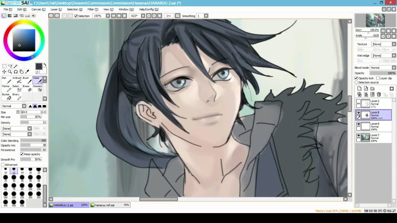 Anime / Manga Commission '' Aito '' Painting on SAI