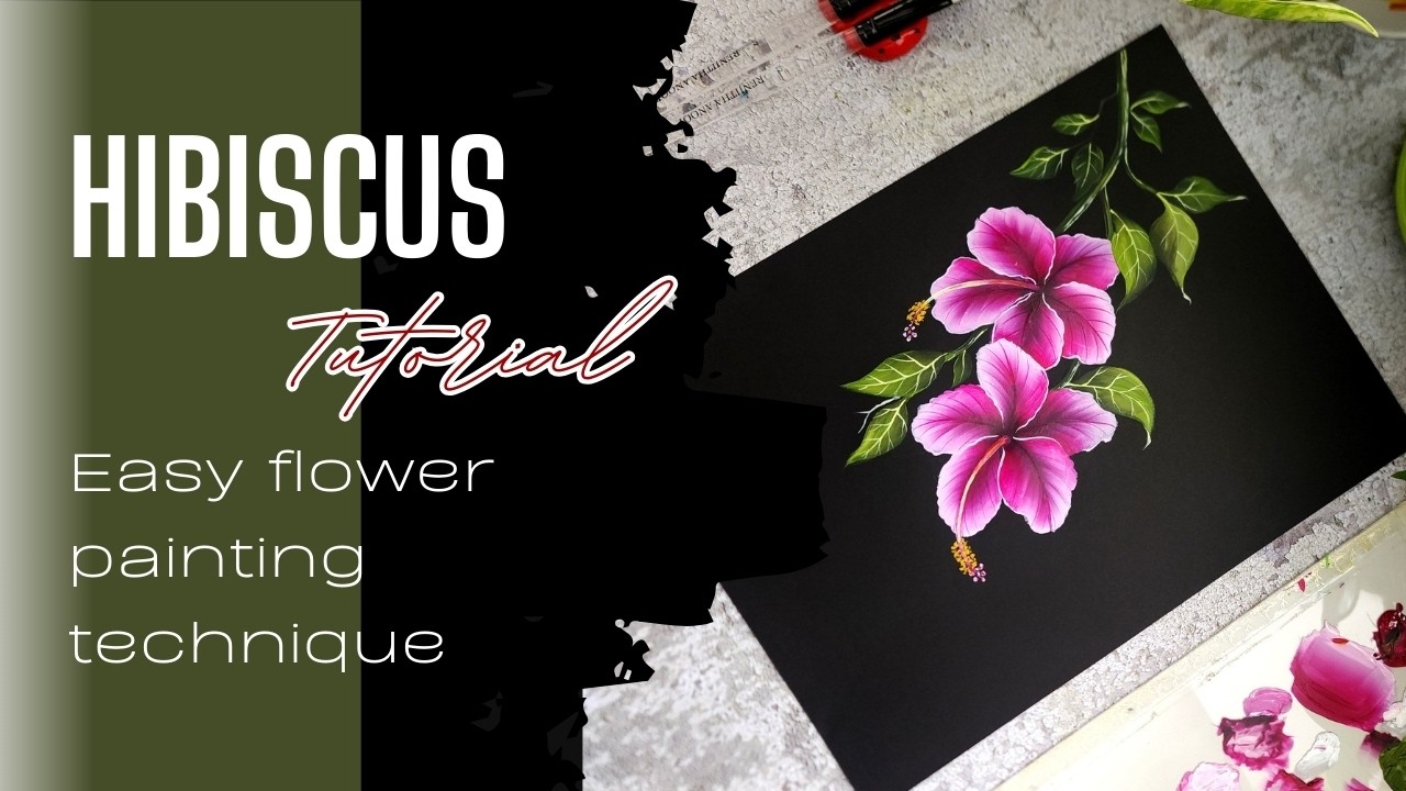 ATTENTION! ‼️ Quick & EASY HIBISCUS flower for Painters! Try This EASY Hibiscus Trick!
