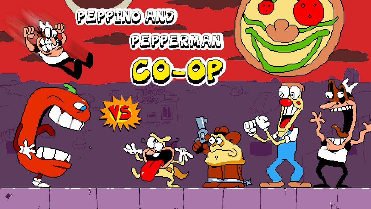 Peppino and Pepperman Co-Op in Pizza Tower