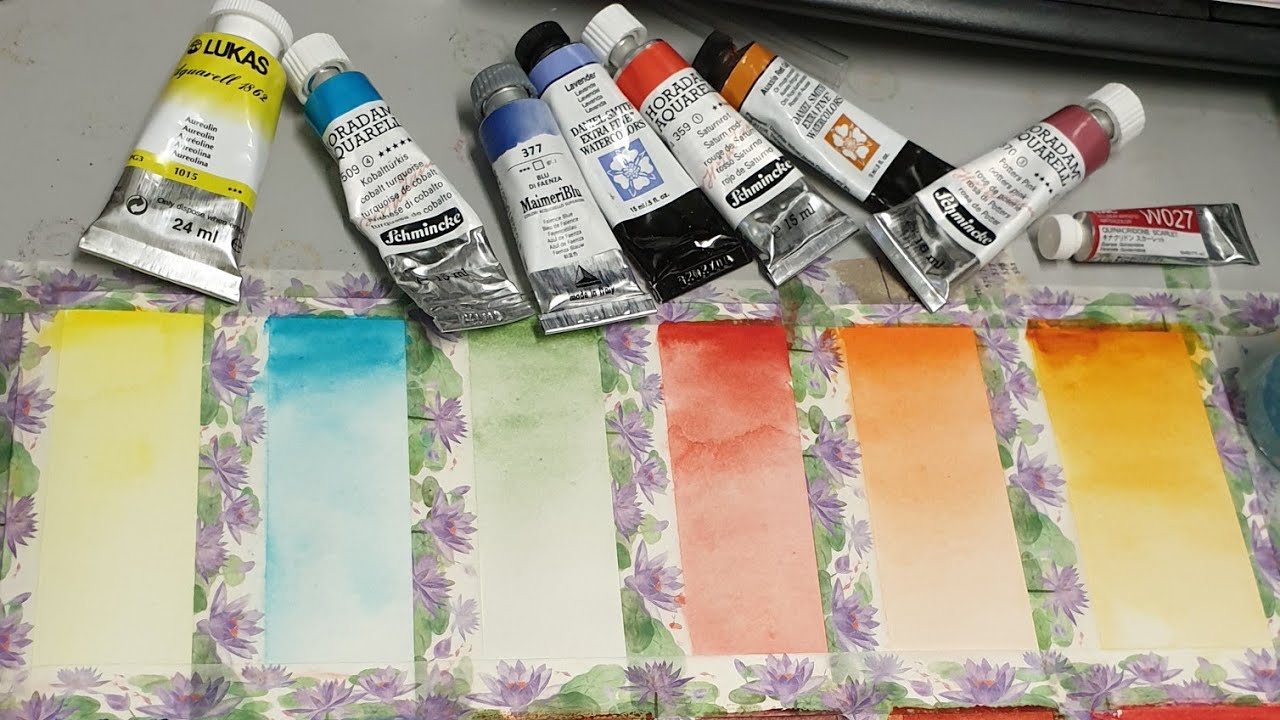 New Watercolor Swatches 2 with Schmincke Horadam/Daniel Smith/Lukas/Maimeri blu/Sennelier/Holbein 🎨