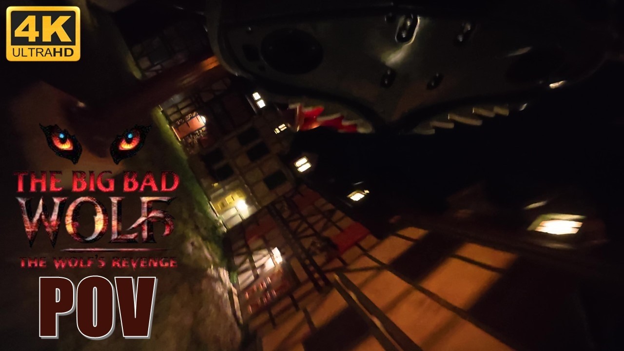 Big Bad Wolf POV (Front, Night, 4K), Busch Gardens Williamsburg B&M Inverted Coaster | Non-Copyright