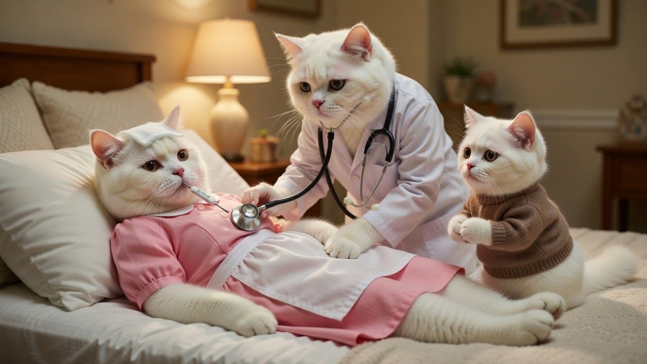 Baby Cat Handles All House Chores When Mom Gets Sick | Emotional Cat Story