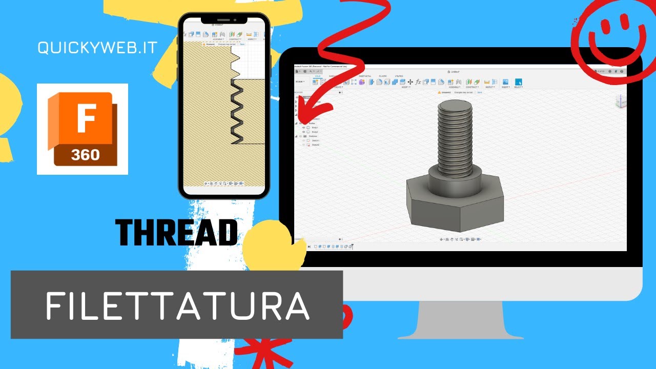 Come applicare una filettatura su una superficie in Fusion360