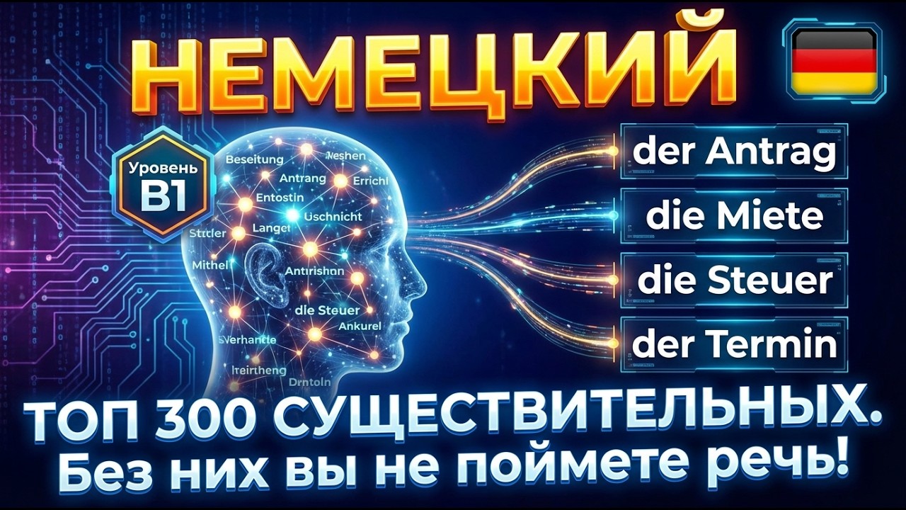 Вы НЕ ПОЙМЕТЕ немецкую речь без этих слов! 🔥 ТОП 300 Существительных (Уровень B1)