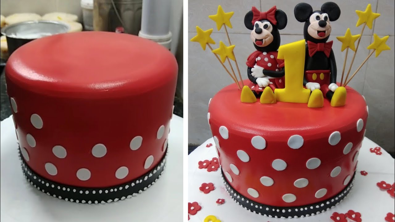 Micky mouse Birthday cake | Mini mouse Cake |How to make micky mouse Cake decorating