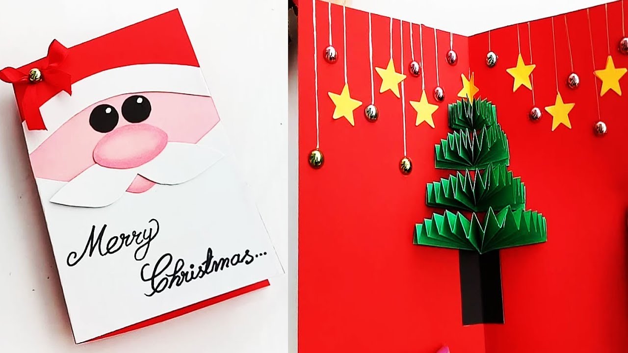 DIY Christmas pop up Cards/Handmade Christmas Greeting Cards...