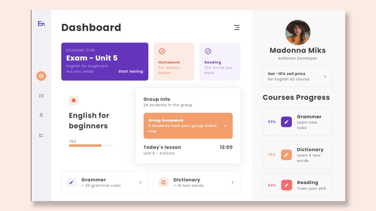 Responsive Admin Dashboard using HTML and CSS