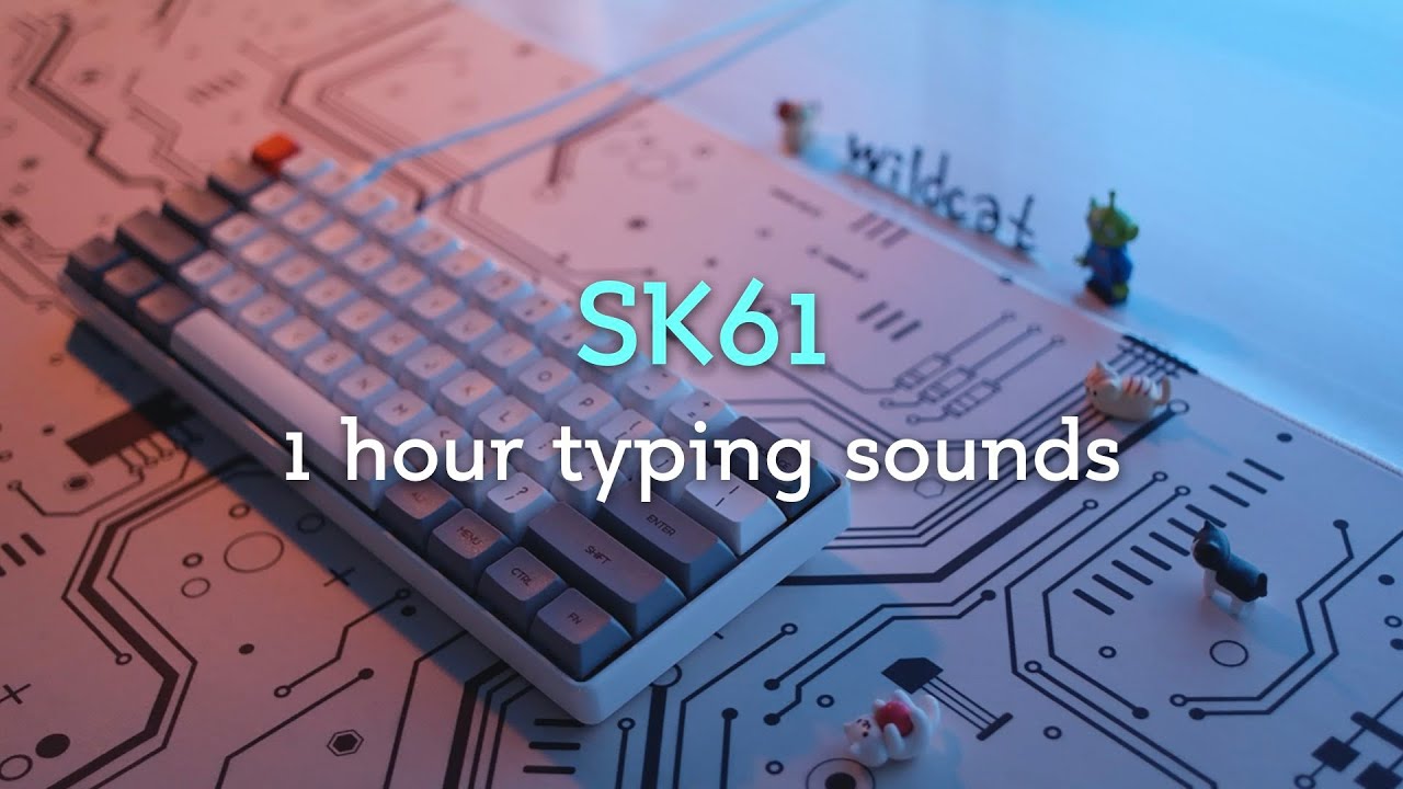 SK61 1 Hour Keyboard Typing Sounds ASMR (No talking, No music, No mid-roll ads)