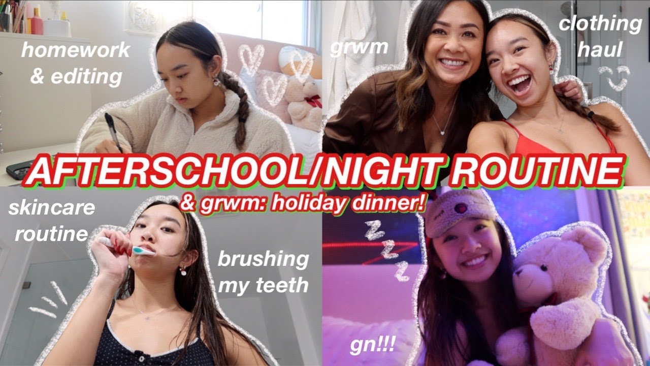 AFTERSCHOOL/NIGHT ROUTINE & GRWM: HOLIDAY DINNER | Vlogmas Day 6!