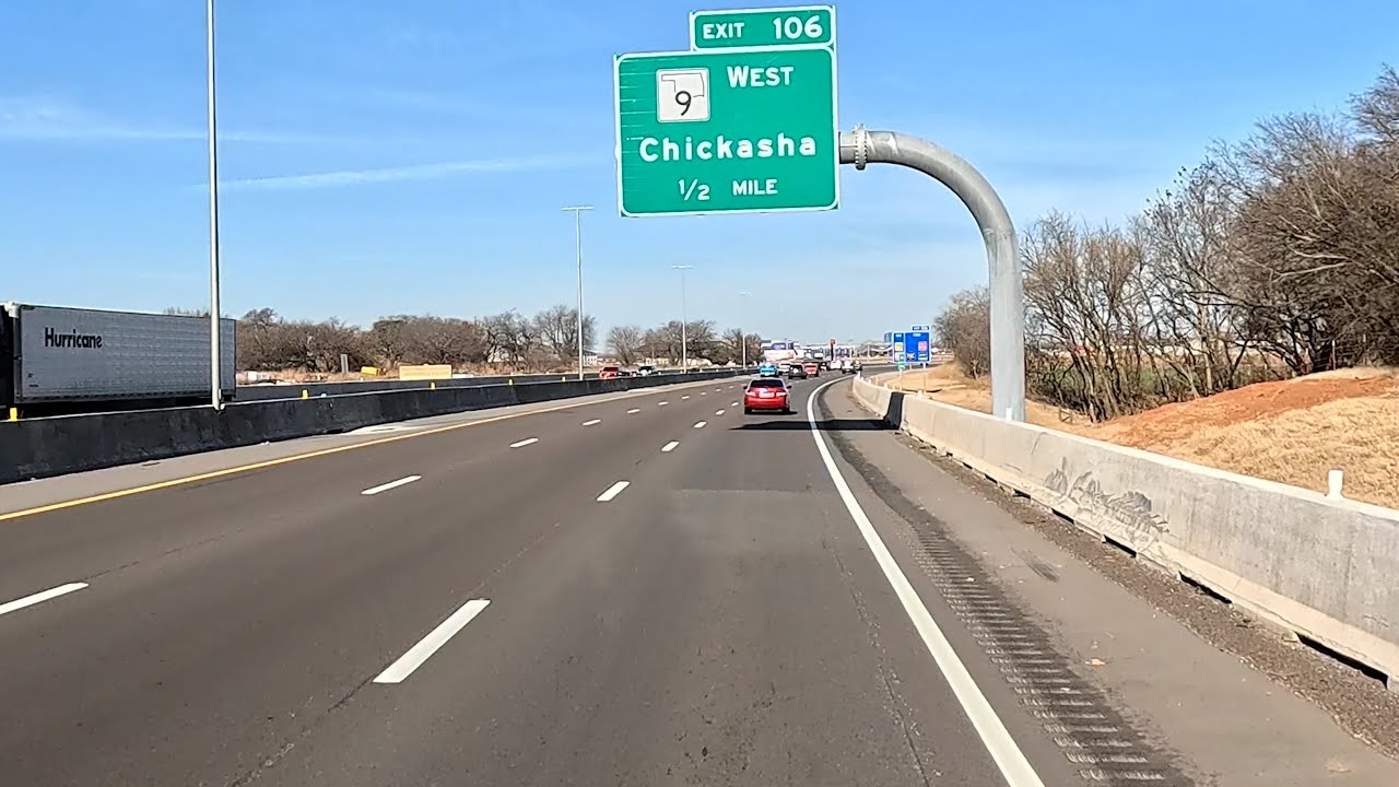 I-35 North from Exit 106 Highway 9 to I-35 North/I-40 East Junction