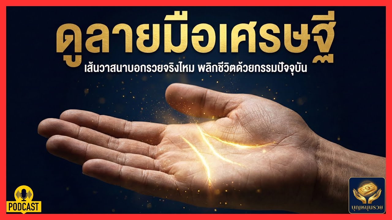 ดูลายมือเศรษฐี เส้นวาสนาบอกรวยจริงไหม วิธีสร้างตัวM พลิกชีวิตด้วยกรรมปัจจุบัน | บุญหนุนรวย Podcast