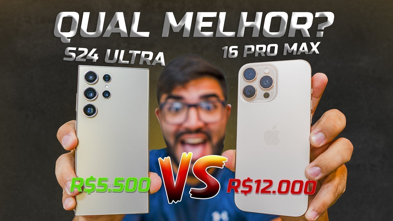 EITA! Galaxy S24 Ultra vs IPhone 16 Pro Max! Qual o Melhor? (Comparativo completo)