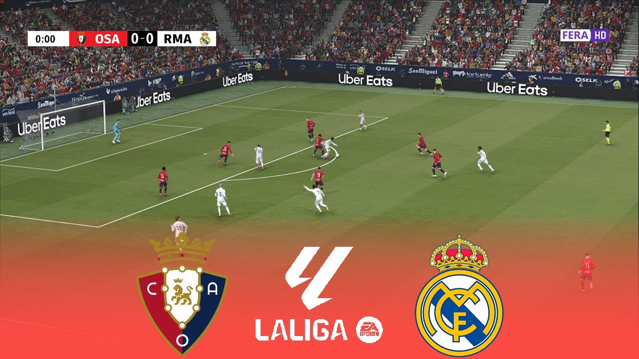 OSASUNA vs REAL MADRID Live | La Liga 2026 | 21 February 2026 | Simulation PES 2021 Gameplay
