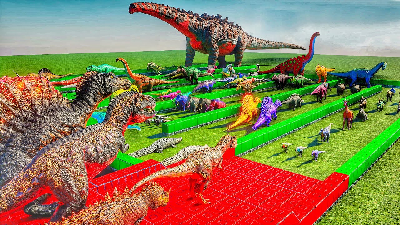 Fire Dinos🔥️ VS All ARK Dinosaurs, Boss & Titans